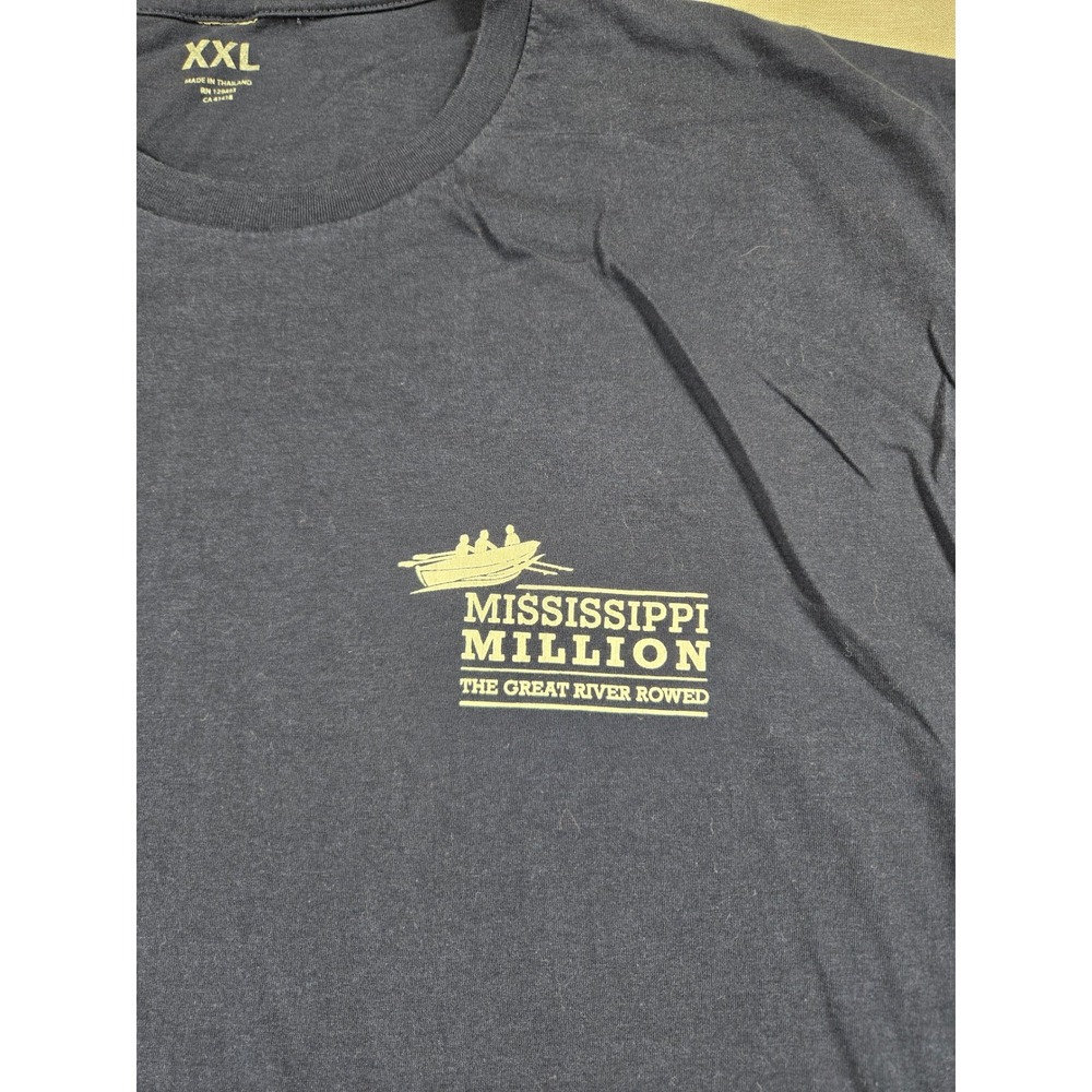 Right to Play Mississippi Million Great River Rowed Navy Graphic T-Shirt XXL - Picture 5 of 9